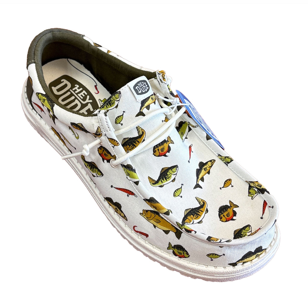Men's Hey Dude Wally Freshwater Fish Slip-On BEIGE FISH 45725-0NI