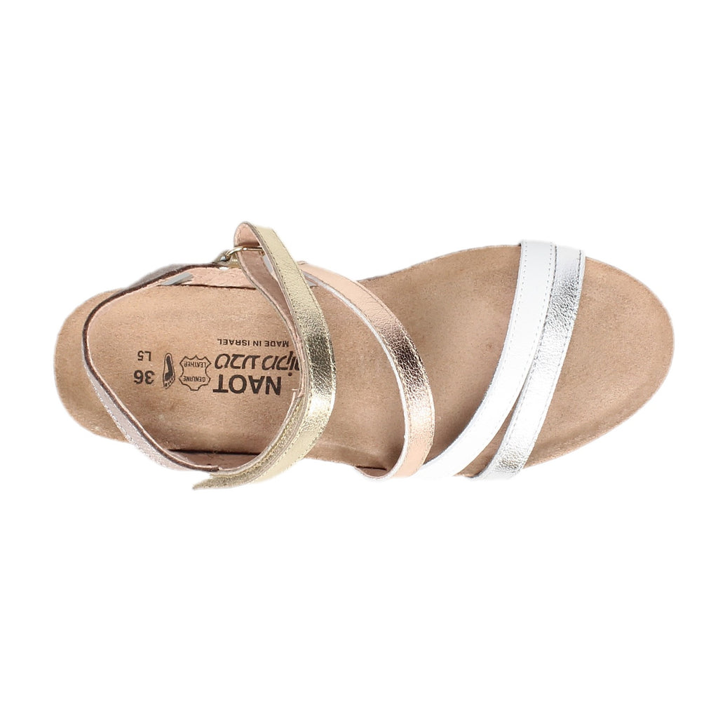 Women's Naot Hero Sandal SILVER / GOLD MIX 5047-NTP