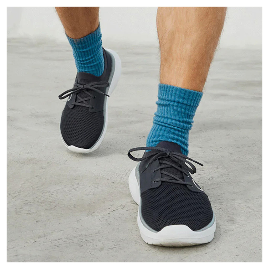 Men's OOfos OOmy Stride Sneaker BLACK  WHITE 5087-WHITEBLACK