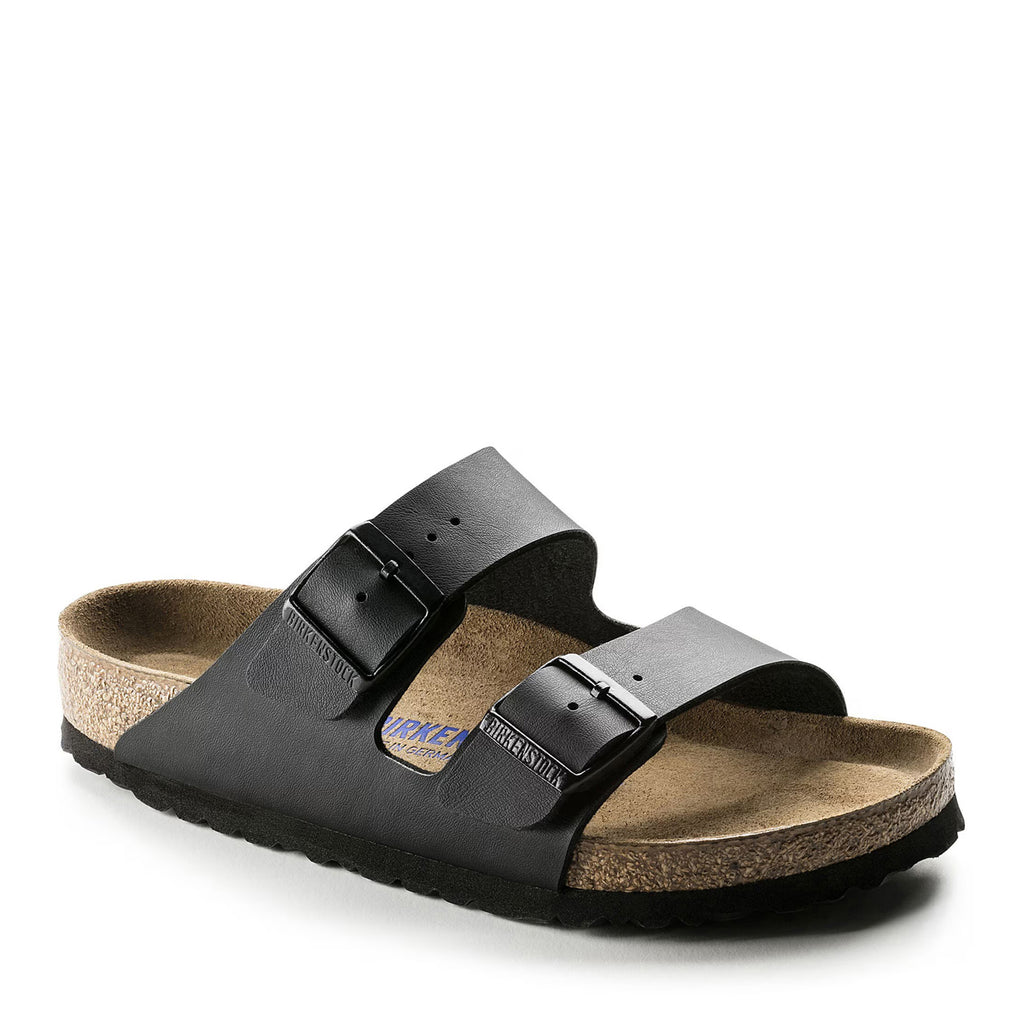 Men's Birkenstock Arizona Soft Footbed Birko Flor Sandal - Regular Fit BLACK BIRKOFLOR 551251 R