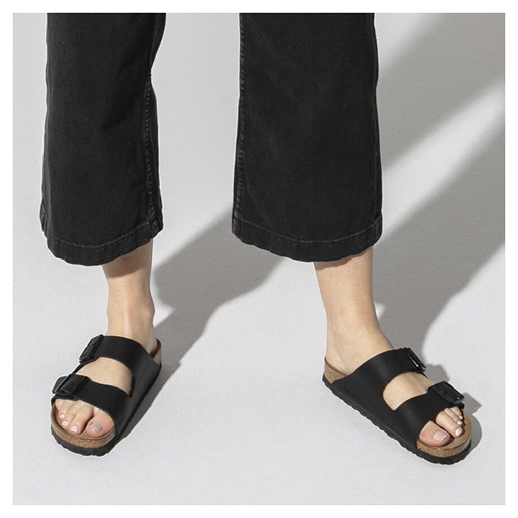 Men's Birkenstock Arizona Soft Footbed Birko Flor Sandal - Regular Fit BLACK BIRKOFLOR 551251 R