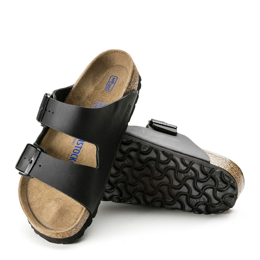 Men's Birkenstock Arizona Soft Footbed Birko Flor Sandal - Regular Fit BLACK BIRKOFLOR 551251 R