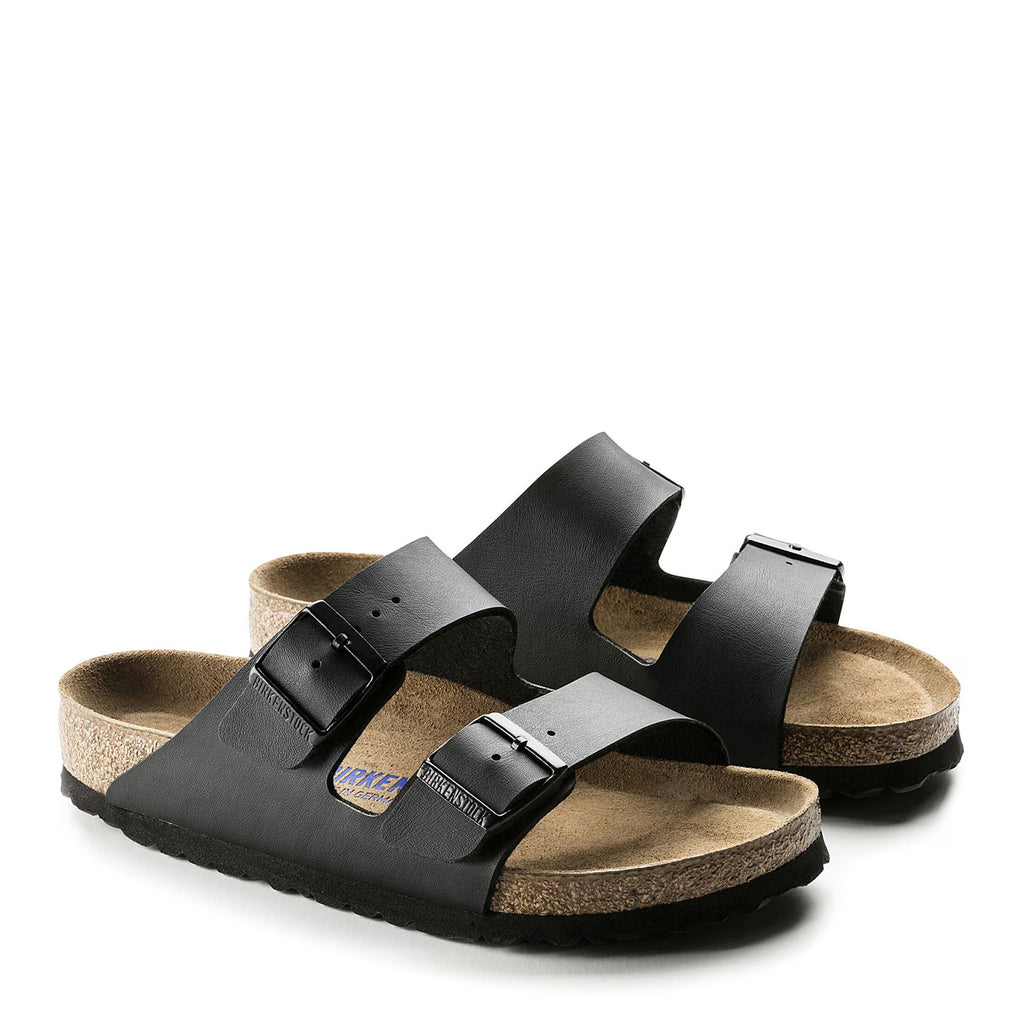Men's Birkenstock Arizona Soft Footbed Birko Flor Sandal - Regular Fit BLACK BIRKOFLOR 551251 R