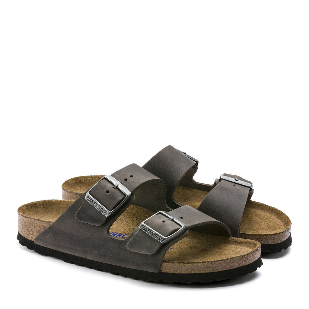 Women's Birkenstock Arizona Soft Footbed Sandal - Regular Fit IRON GREY 552801 R