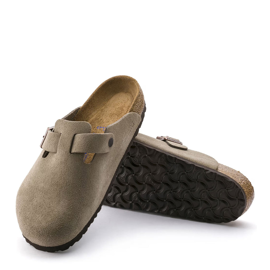 Men's Birkenstock Boston Soft Footbed Clog - Regular Fit TAUPE SUEDE 560771 R