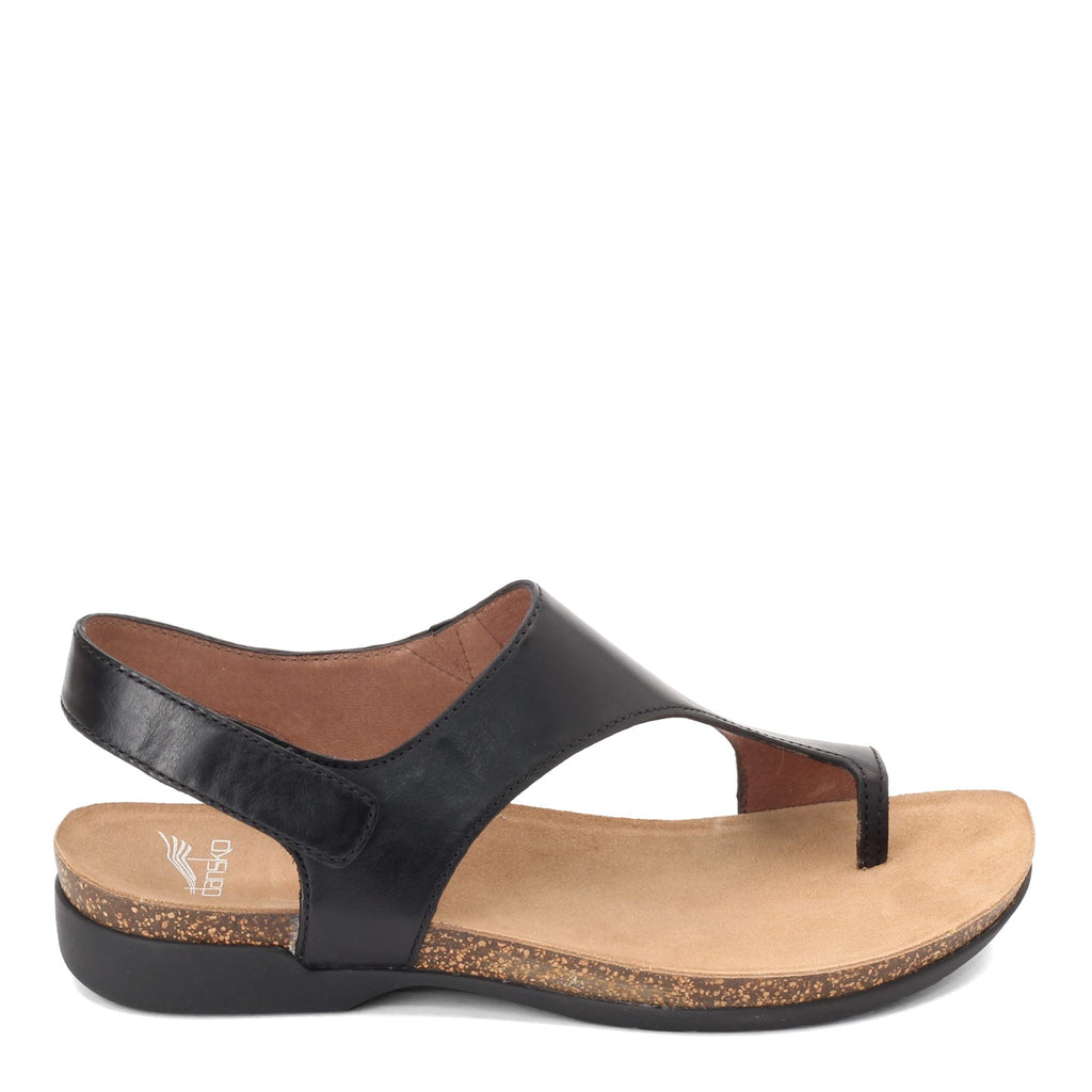 Women's Dansko Reece Thong Sandal BLACK WAXY BURNISHED 6024-470200