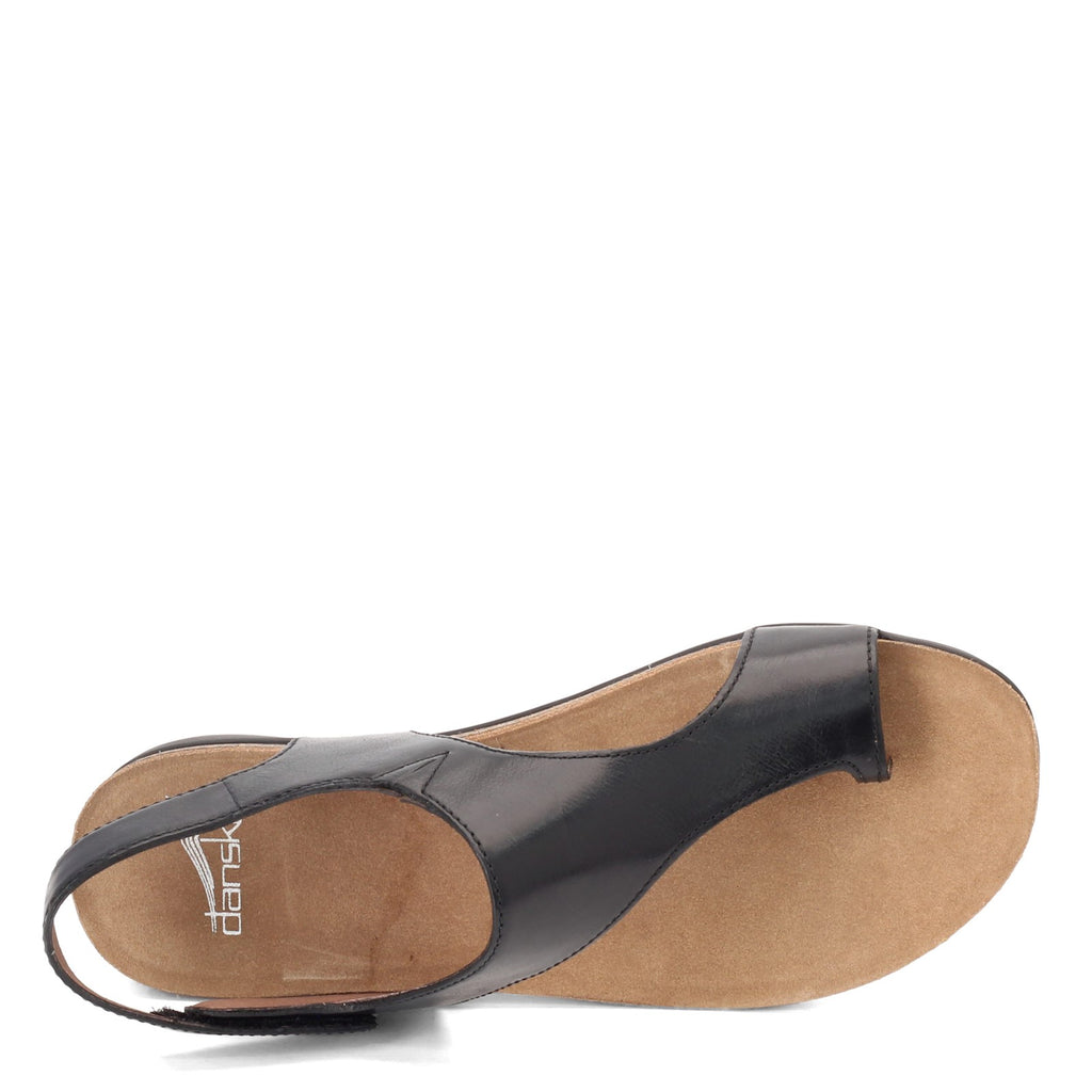 Women's Dansko Reece Thong Sandal BLACK WAXY BURNISHED 6024-470200