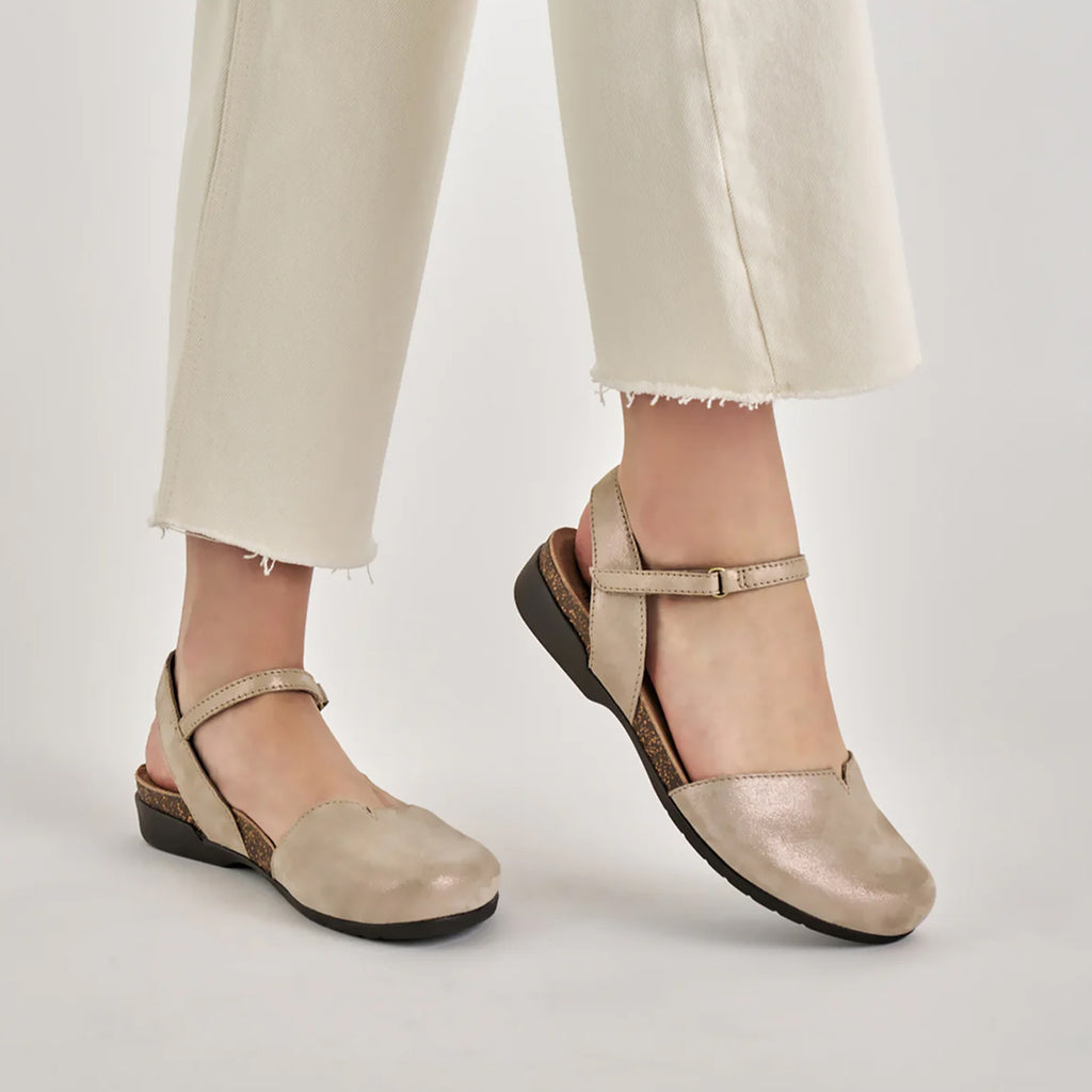 Women's Dansko Rowan Flat BEIGE SPARKLE SUEDE 6025-175300