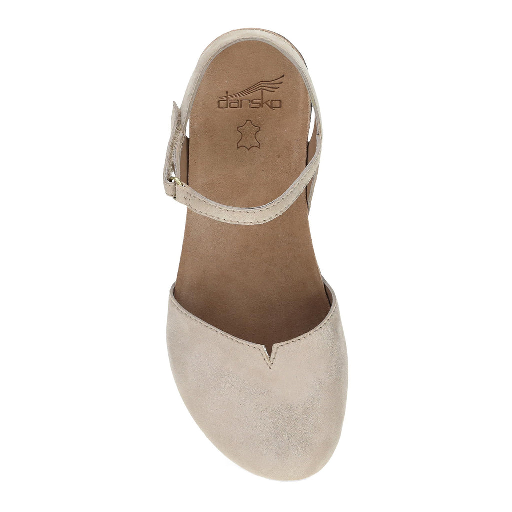Women's Dansko Rowan Flat BEIGE SPARKLE SUEDE 6025-175300