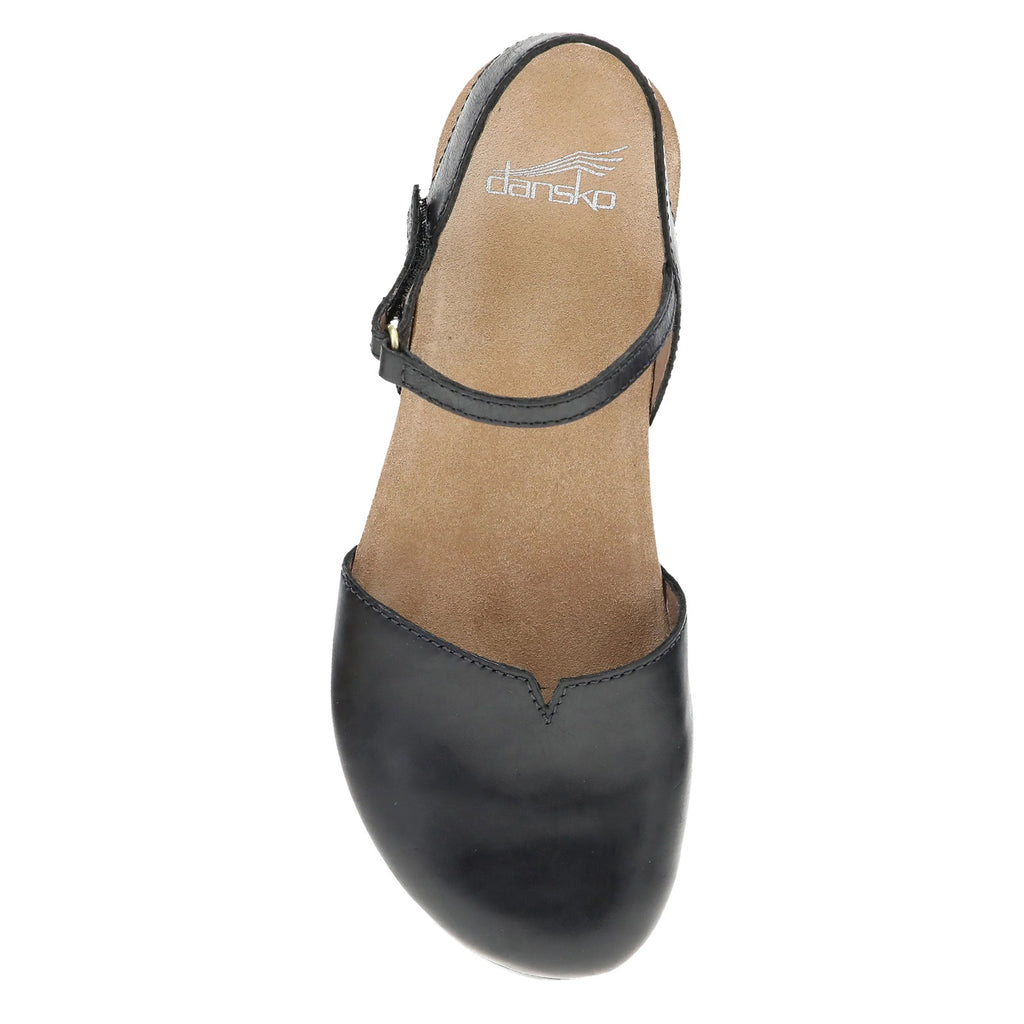 Women's Dansko Rowan Flat BLACK WAXY 6025-475300