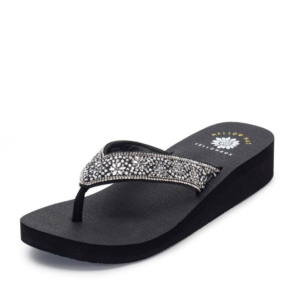 Women's Yellow Box Charilynn Sandal BLACK  WHITE 65627