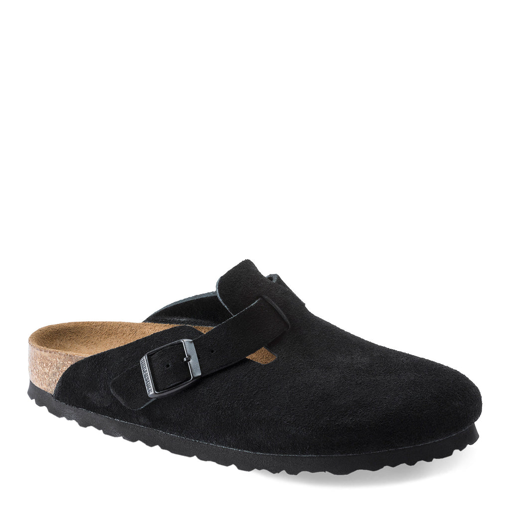 Women's Birkenstock Boston Soft Footbed Clog - Narrow Fit BLACK SUEDE 660473