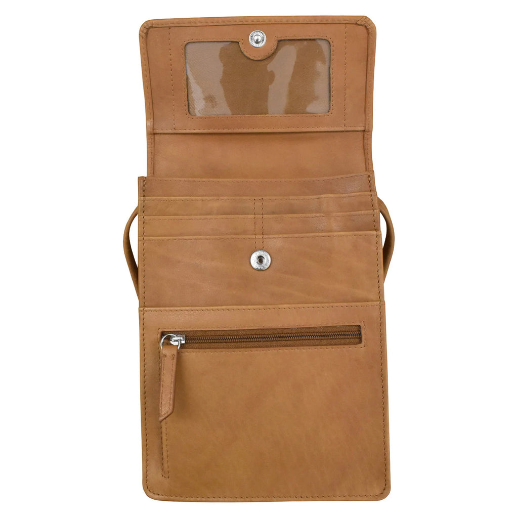 Women's ILI RFID Blocking Large Organizer On String ANTIQUE 6824-ANTSAD