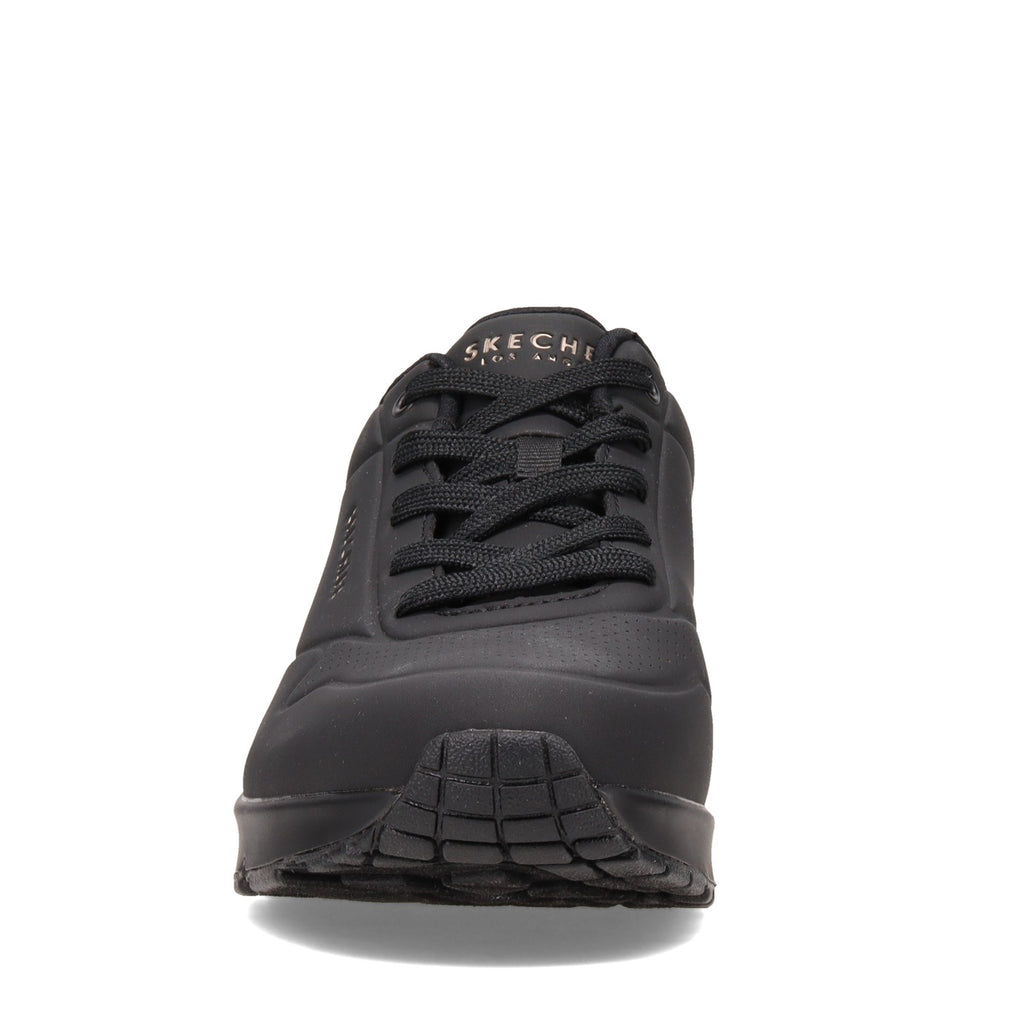 Women's Skechers Street Uno - Stand on Air Sneaker - Wide Width SOLID BLACK 73690W-BBK