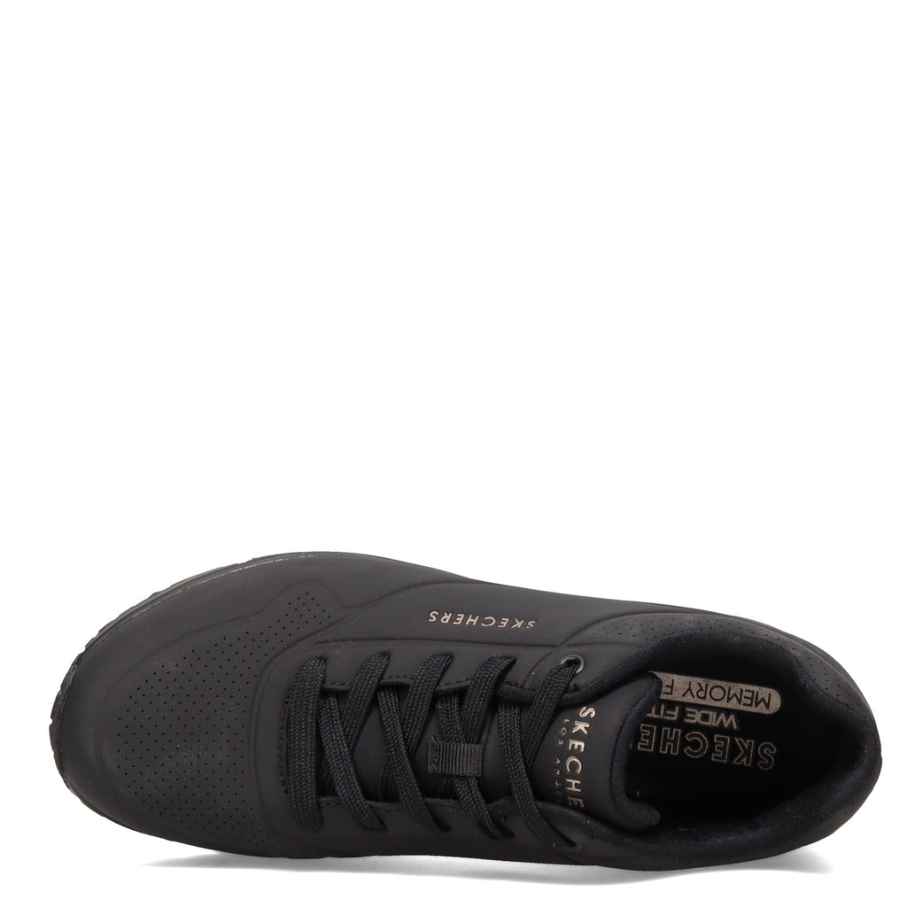 Women's Skechers Street Uno - Stand on Air Sneaker - Wide Width SOLID BLACK 73690W-BBK