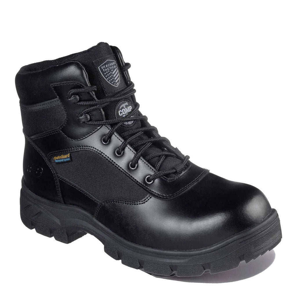 Men's Skechers Work Wascana Linnean Composite Toe Waterproof Work Boot BLACK 77522-BLK