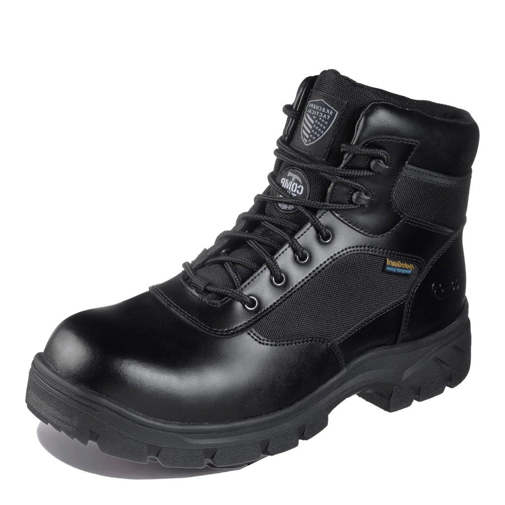 Men's Skechers Work Wascana Linnean Composite Toe Waterproof Work Boot BLACK 77522-BLK