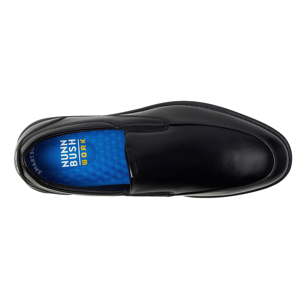 Men's Nunn Bush Chase Work Moc Toe Slip-On BLACK 85127-001