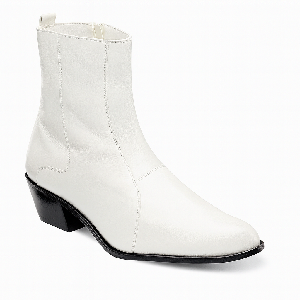 Men's Stacy Adams Santos Side Zip Boot (Preorder Only) WHITE 24855-100