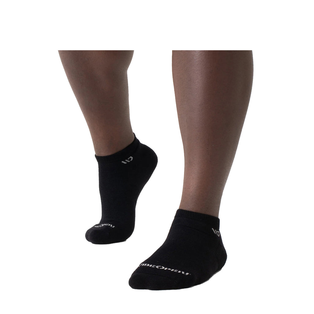 Men's Wide Open Cushioned Solid No Show Socks - 1 Pair BLACK 9000-BLACK