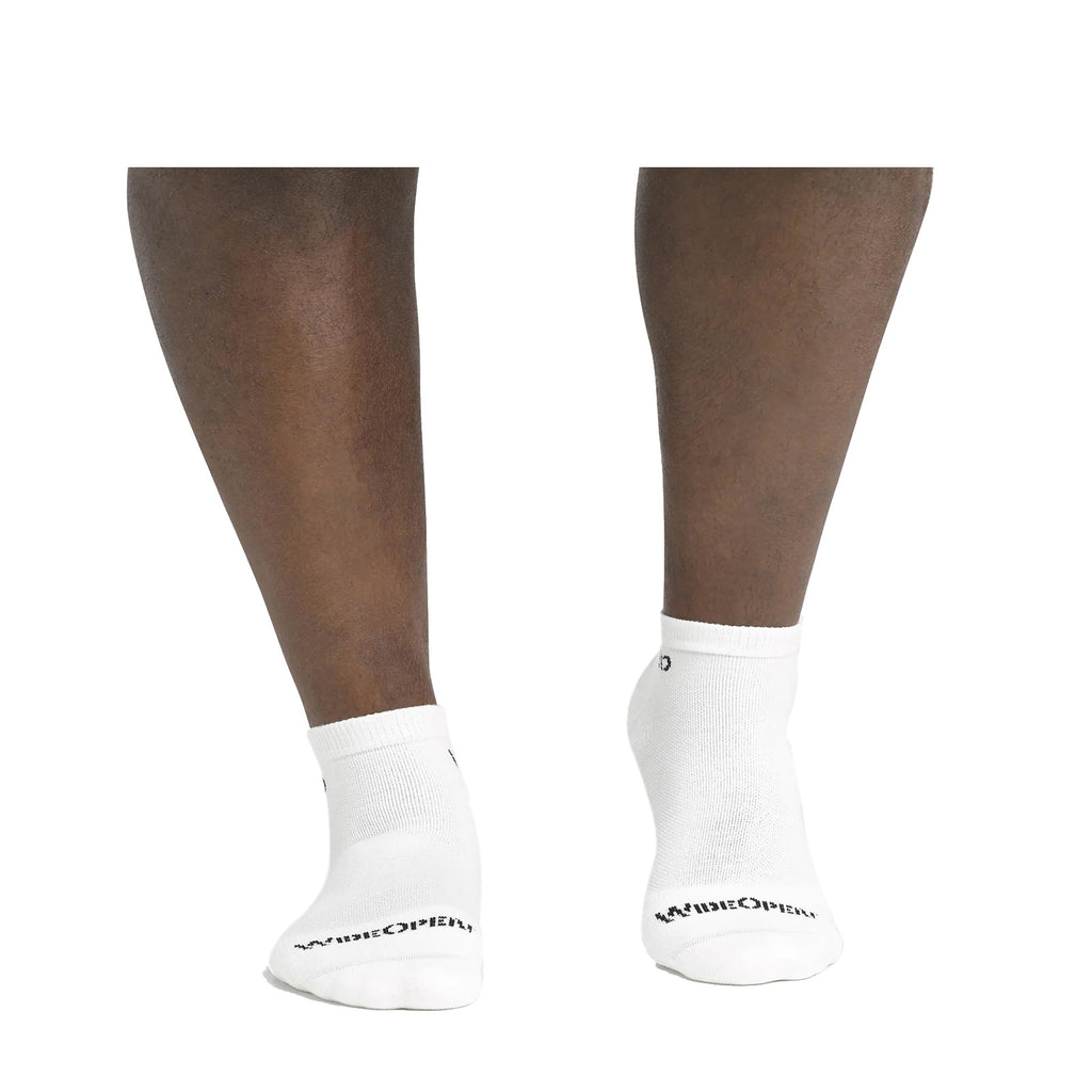 Men's Wide Open Cushioned Solid No Show Socks - 1 Pair WHITE 9000-WHITE