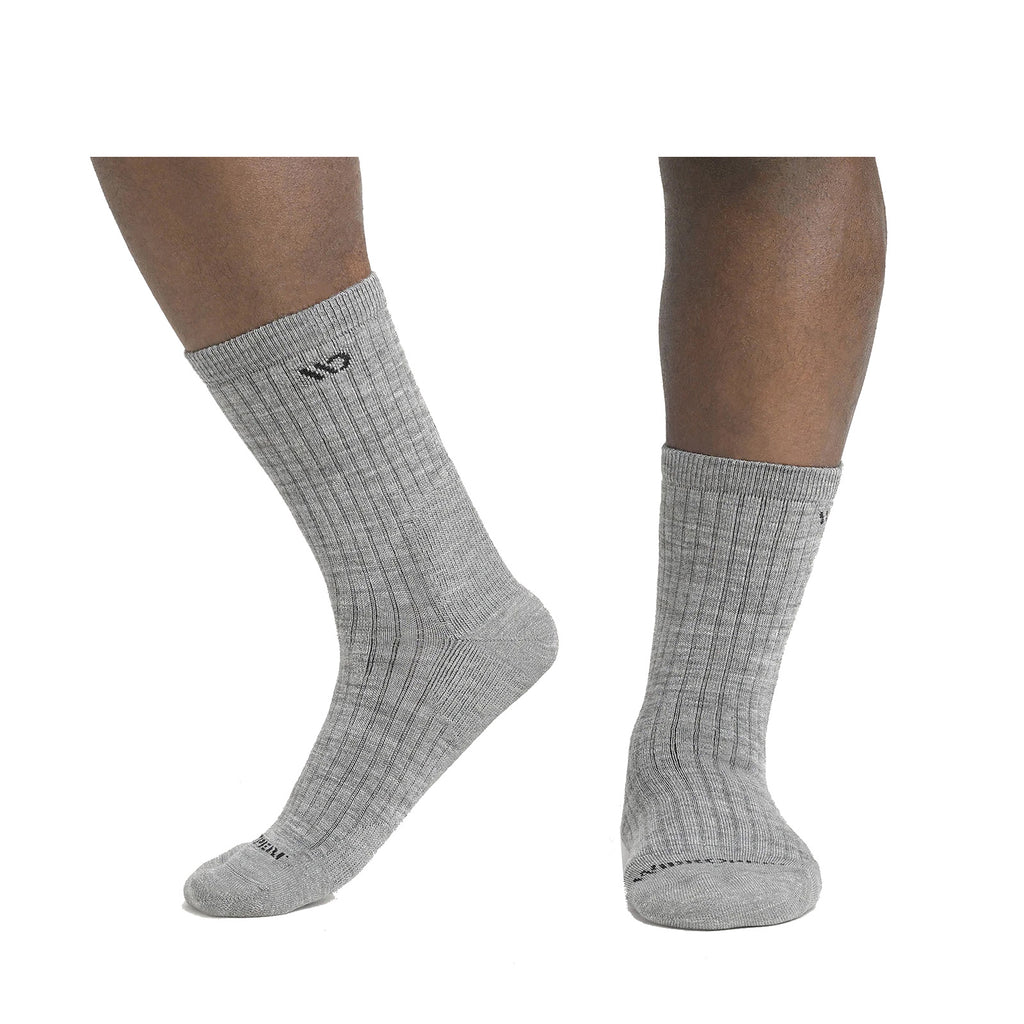 Men's Wide Open Cushioned Micro Crew Socks - 1 Pair GREY 9001-LTGRAY