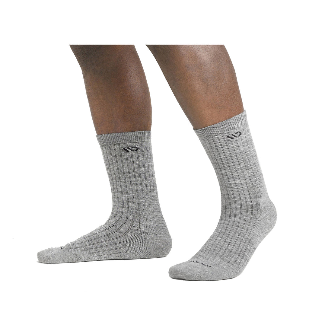 Men's Wide Open Cushioned Micro Crew Socks - 1 Pair GREY 9001-LTGRAY