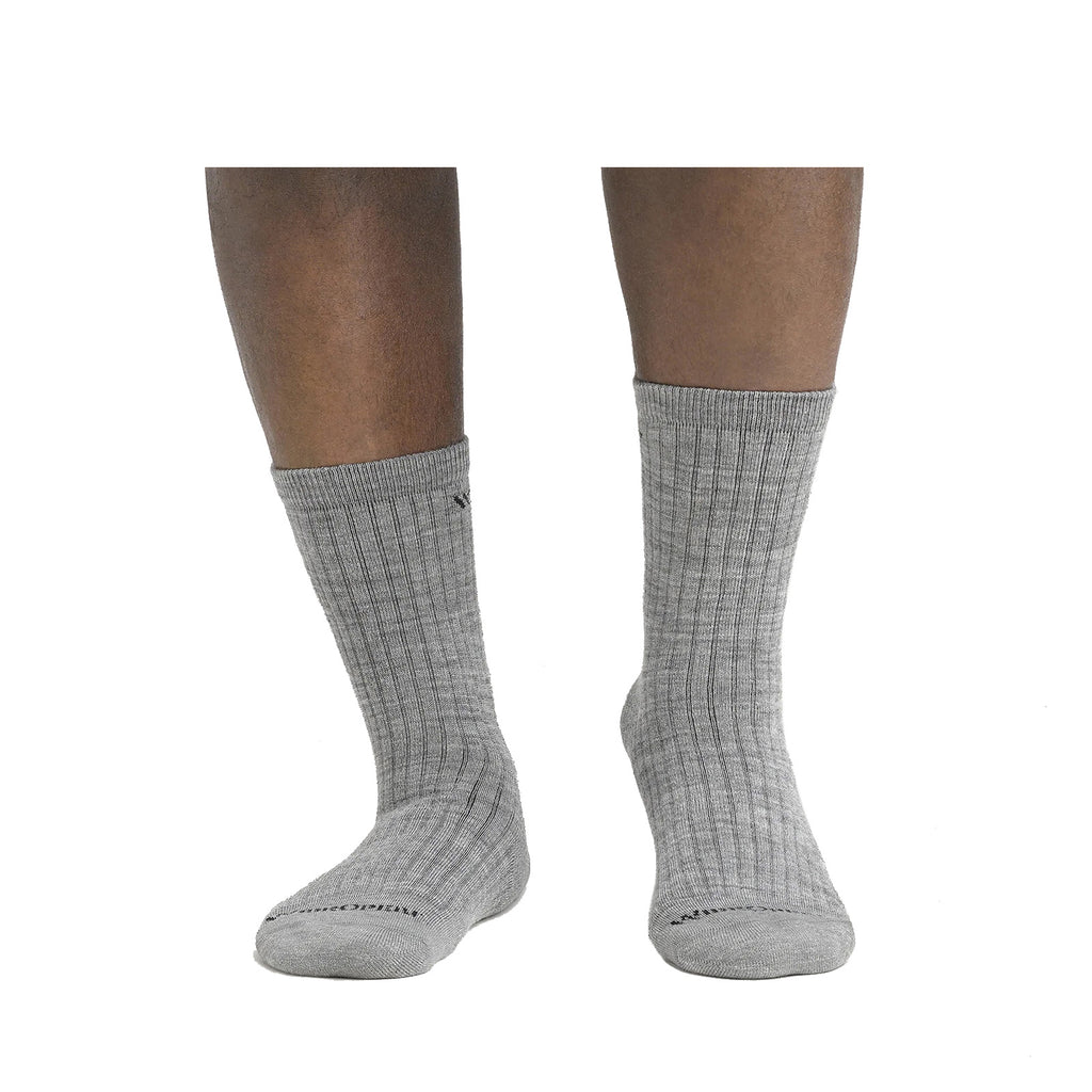 Men's Wide Open Cushioned Micro Crew Socks - 1 Pair GREY 9001-LTGRAY