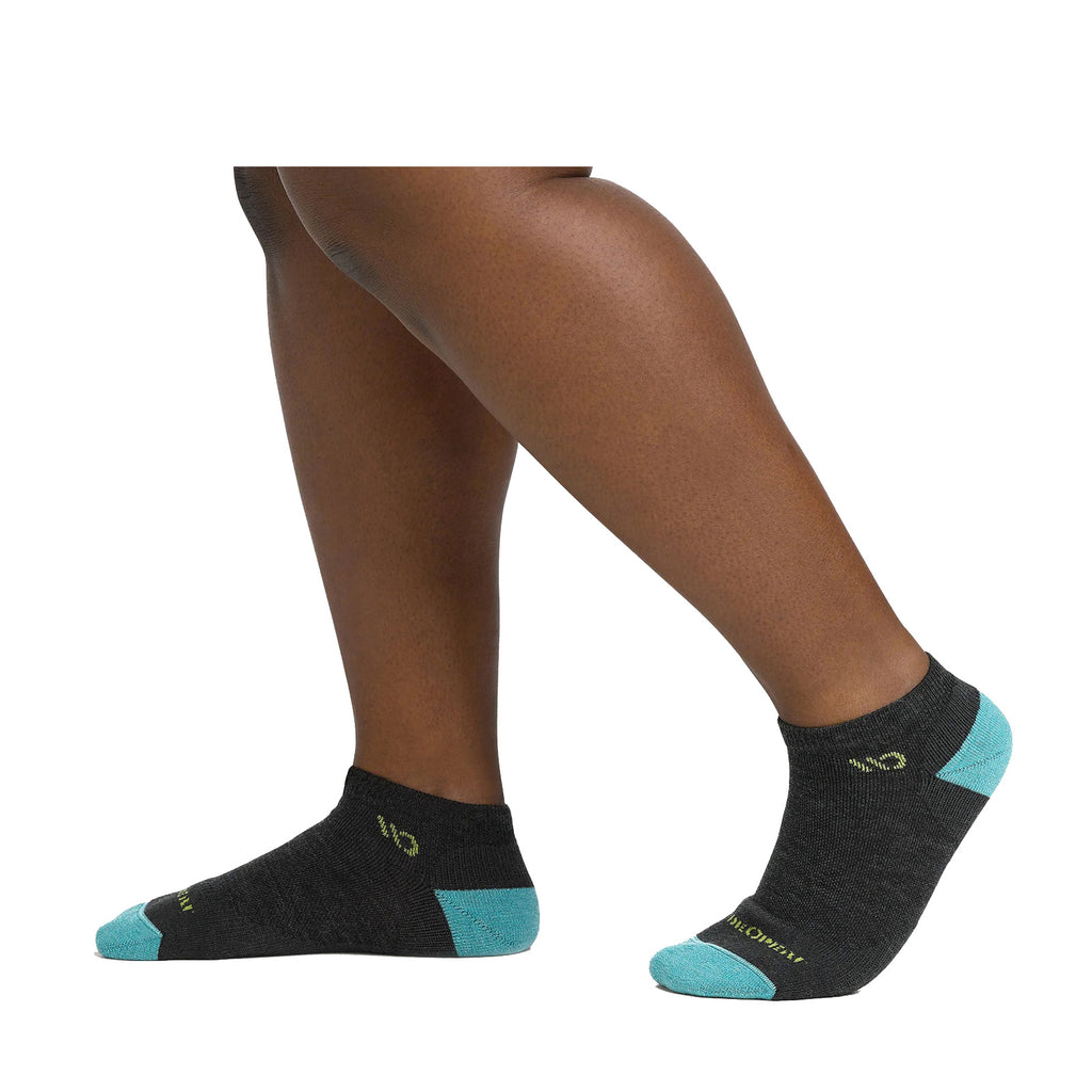 Women's Wide Open Cushioned Solid No Show Socks - 1 Pair CHARCOAL 9500-CHARCOAL