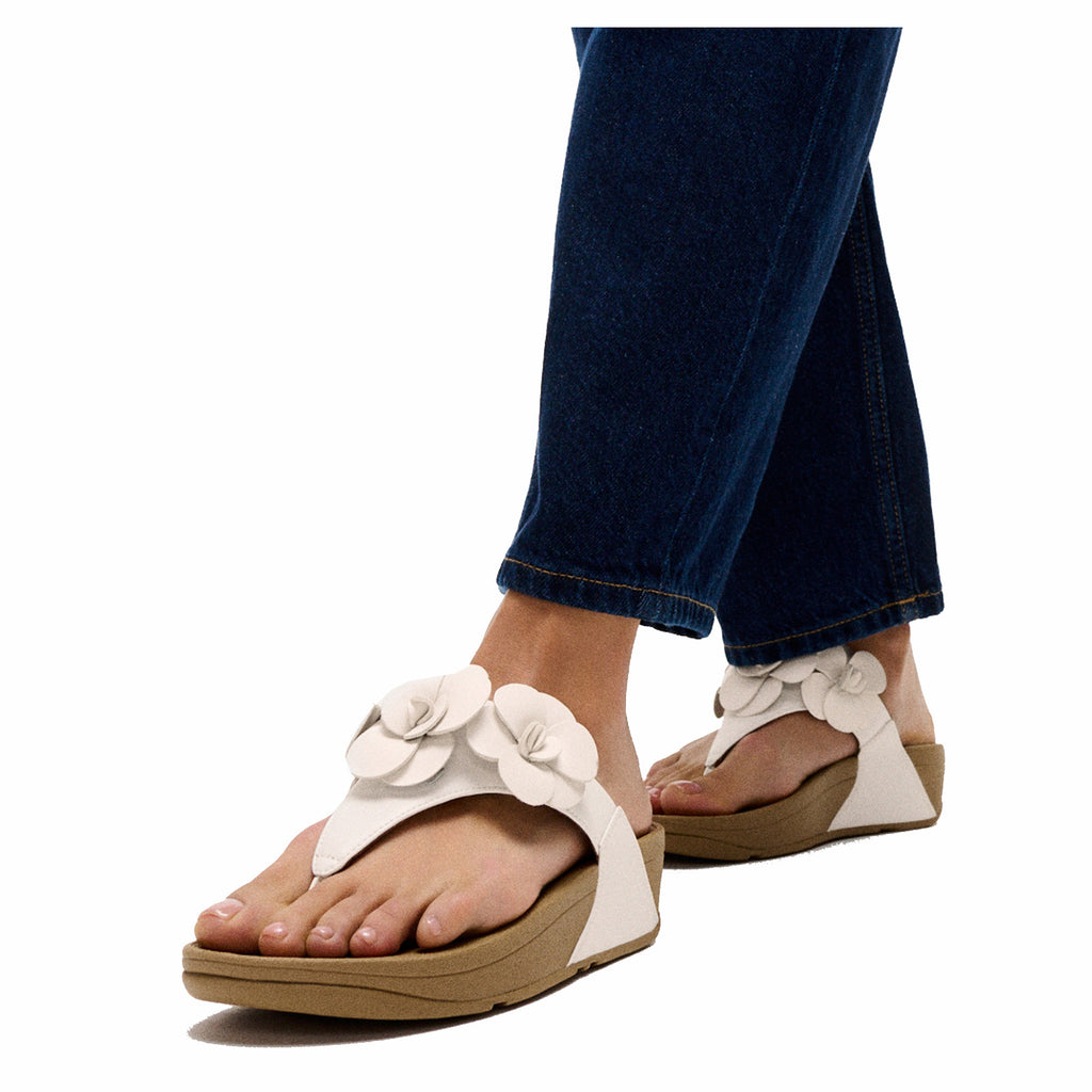 Women's FitFlop Lulu Flower Thong Sandal URBAN WHITE A4N-194