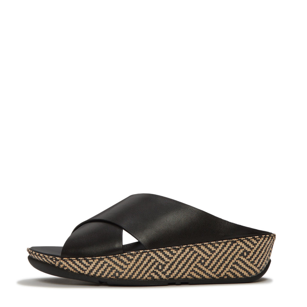 Women's FitFlop Lulu Lux Weave Slide Sandal BLACK A4P-001