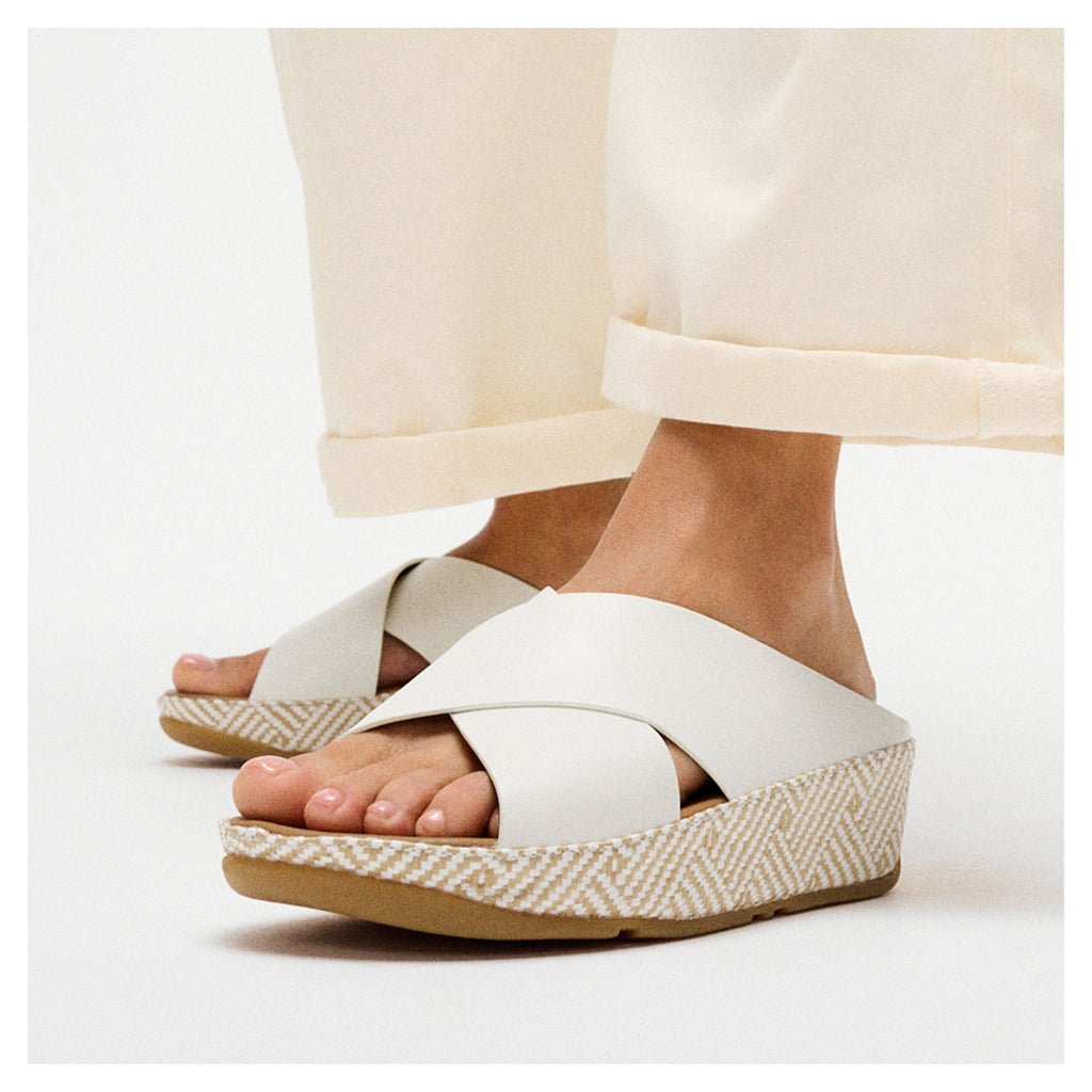 Women's FitFlop Lulu Lux Weave Slide Sandal URBAN WHITE A4P-194