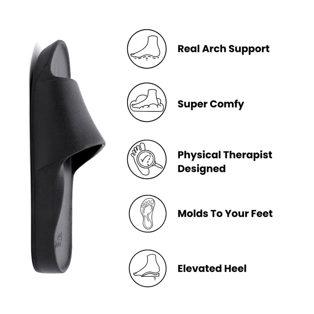 Unisex Archies Arch Support Slide BLACK ARSBLK