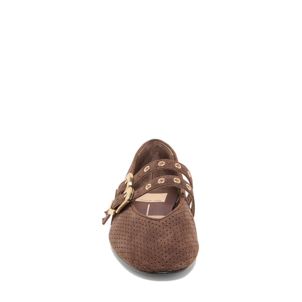 Women's Dolce Vita Baylee Grommet Flat DARK BROWN BAYLEEG-DKBROWN