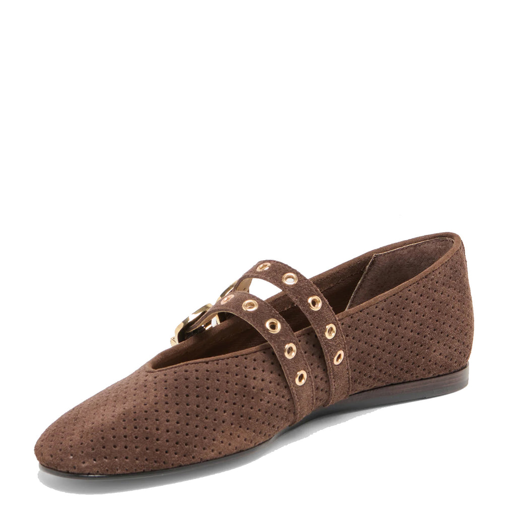 Women's Dolce Vita Baylee Grommet Flat DARK BROWN BAYLEEG-DKBROWN