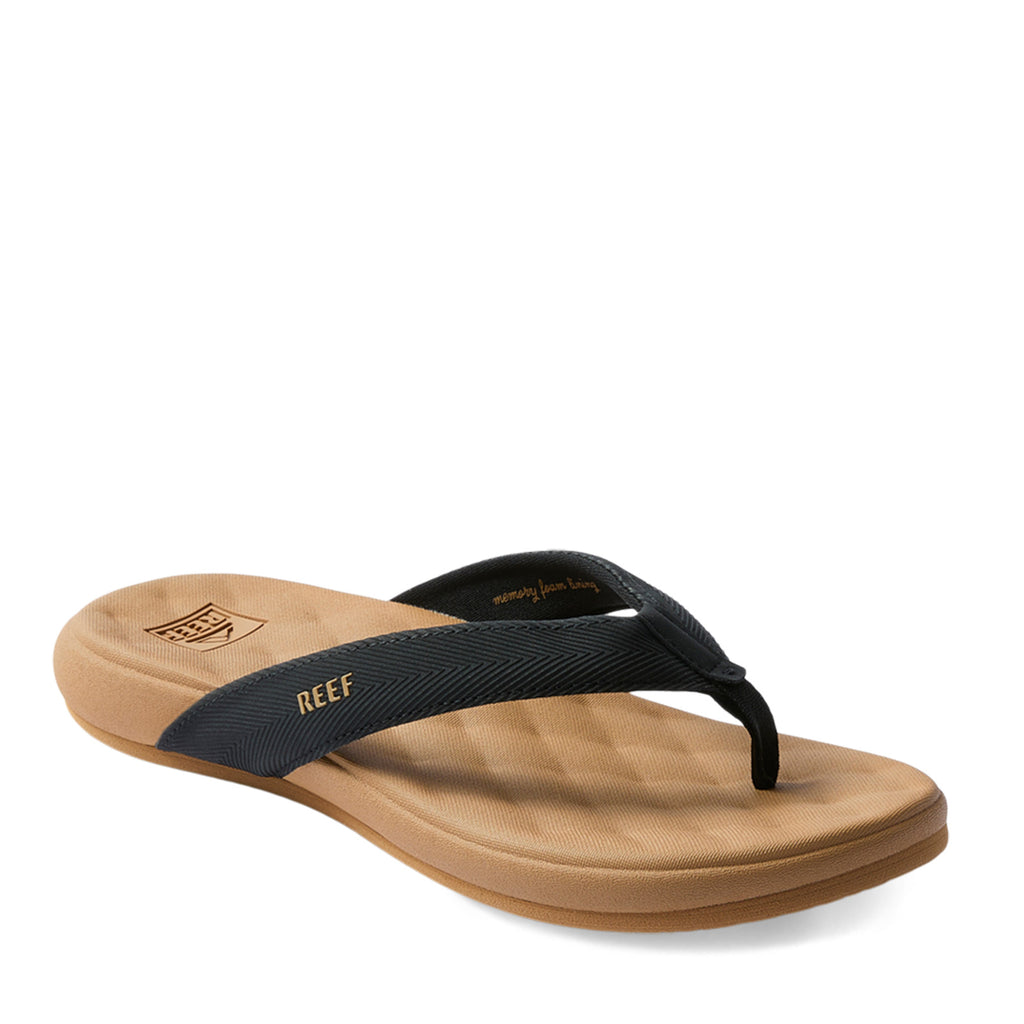 Women's Reef Cushion Melody Sandal BLACK TAN CJ8132