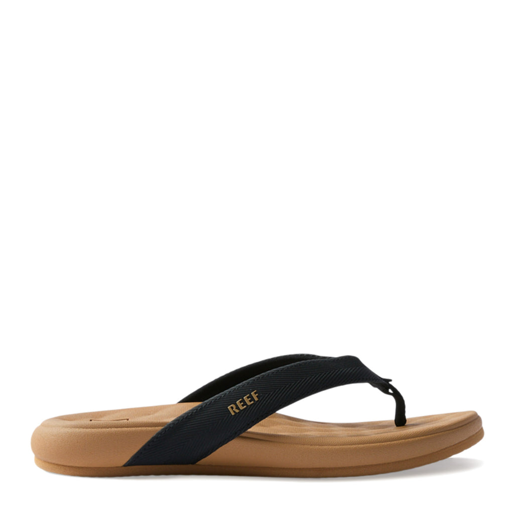Women's Reef Cushion Melody Sandal BLACK TAN CJ8132