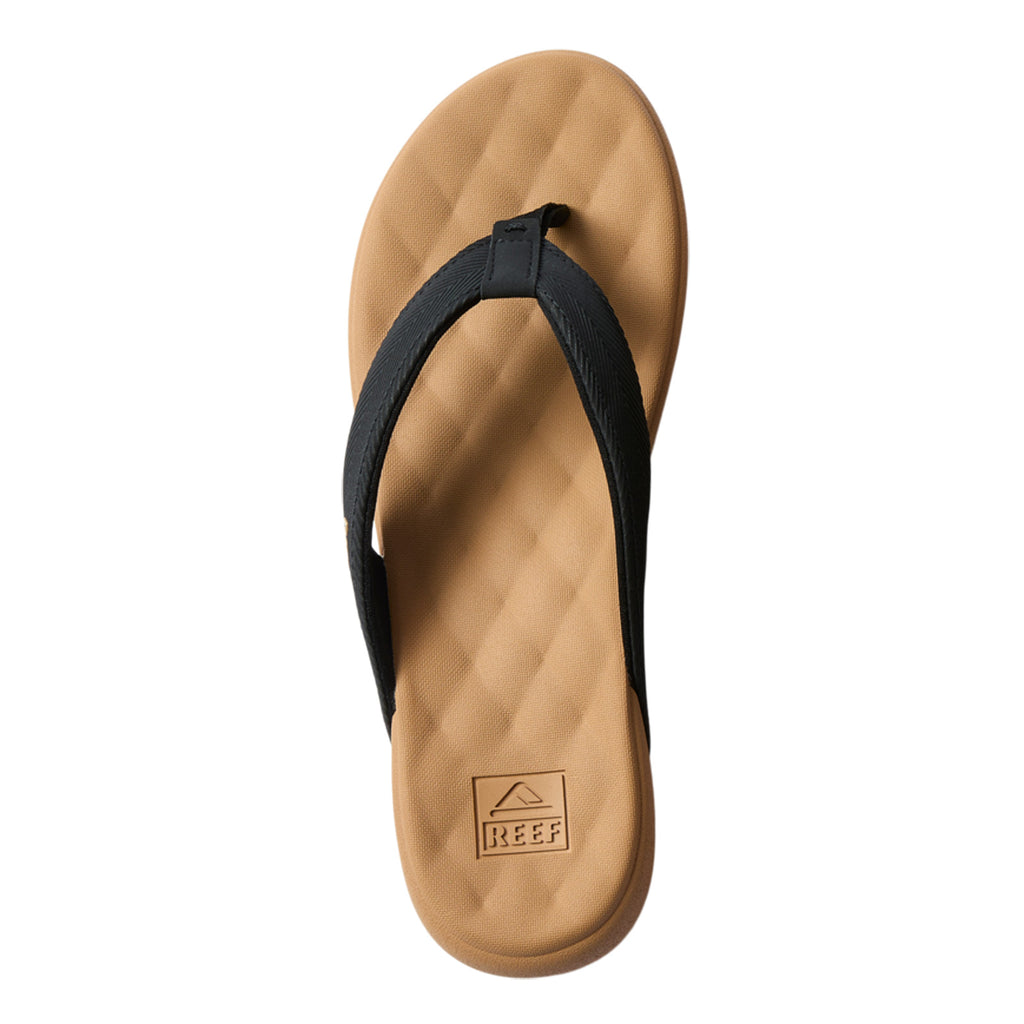 Women's Reef Cushion Melody Sandal BLACK TAN CJ8132