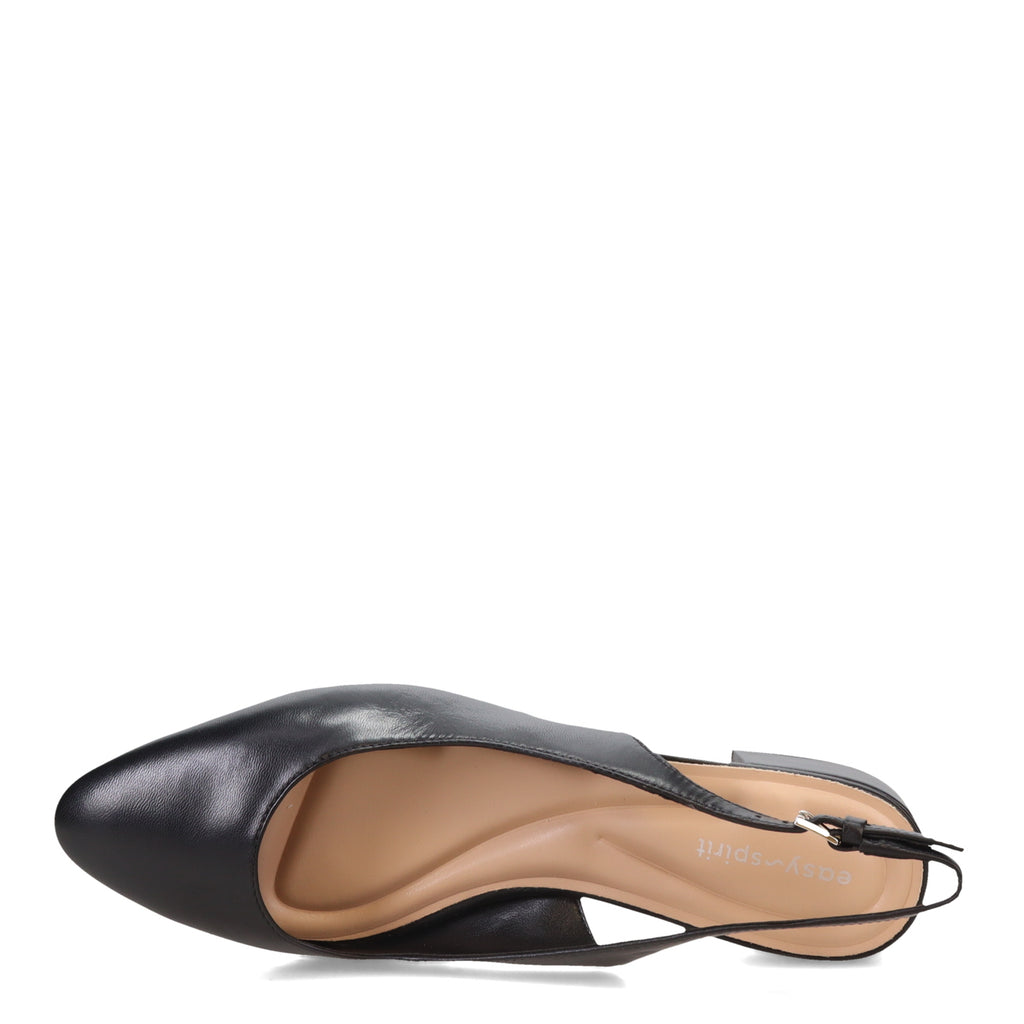 Women's Easy Spirit Cassius Pump BLACK LEATHER E-CASSIUS-BLK01