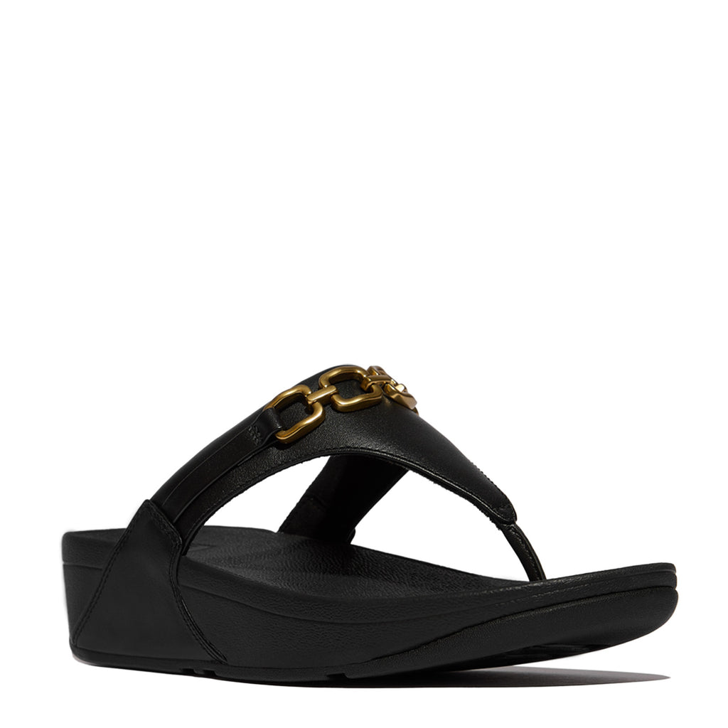 Women's FitFlop Lulu Square Chain Sandal BLACK E1I-001