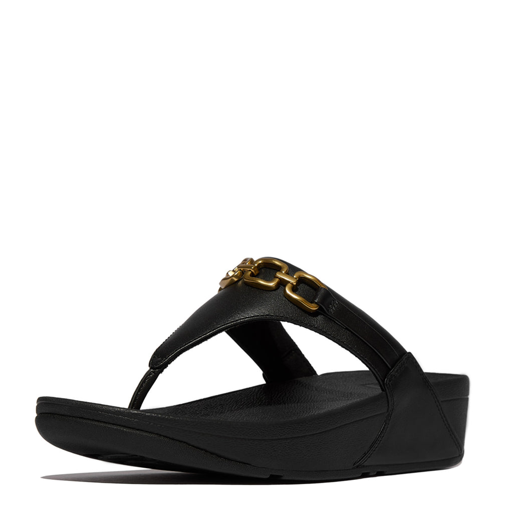 Women's FitFlop Lulu Square Chain Sandal BLACK E1I-001