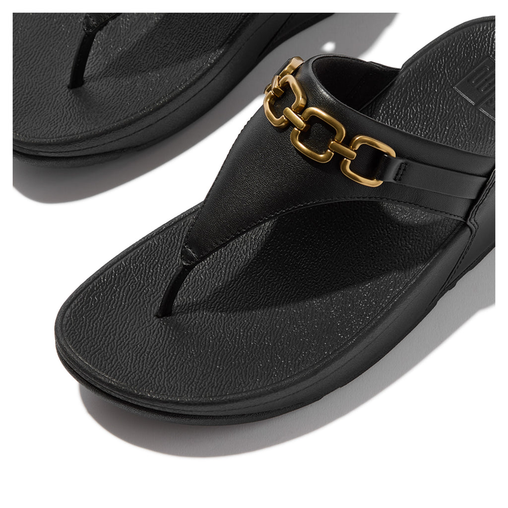 Women's FitFlop Lulu Square Chain Sandal BLACK E1I-001