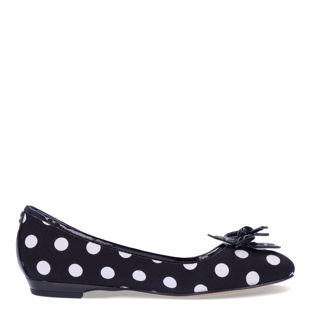 Women's J Renee Edie Flat BLACK/WHITE POLKA DOT EDIE-FABWP