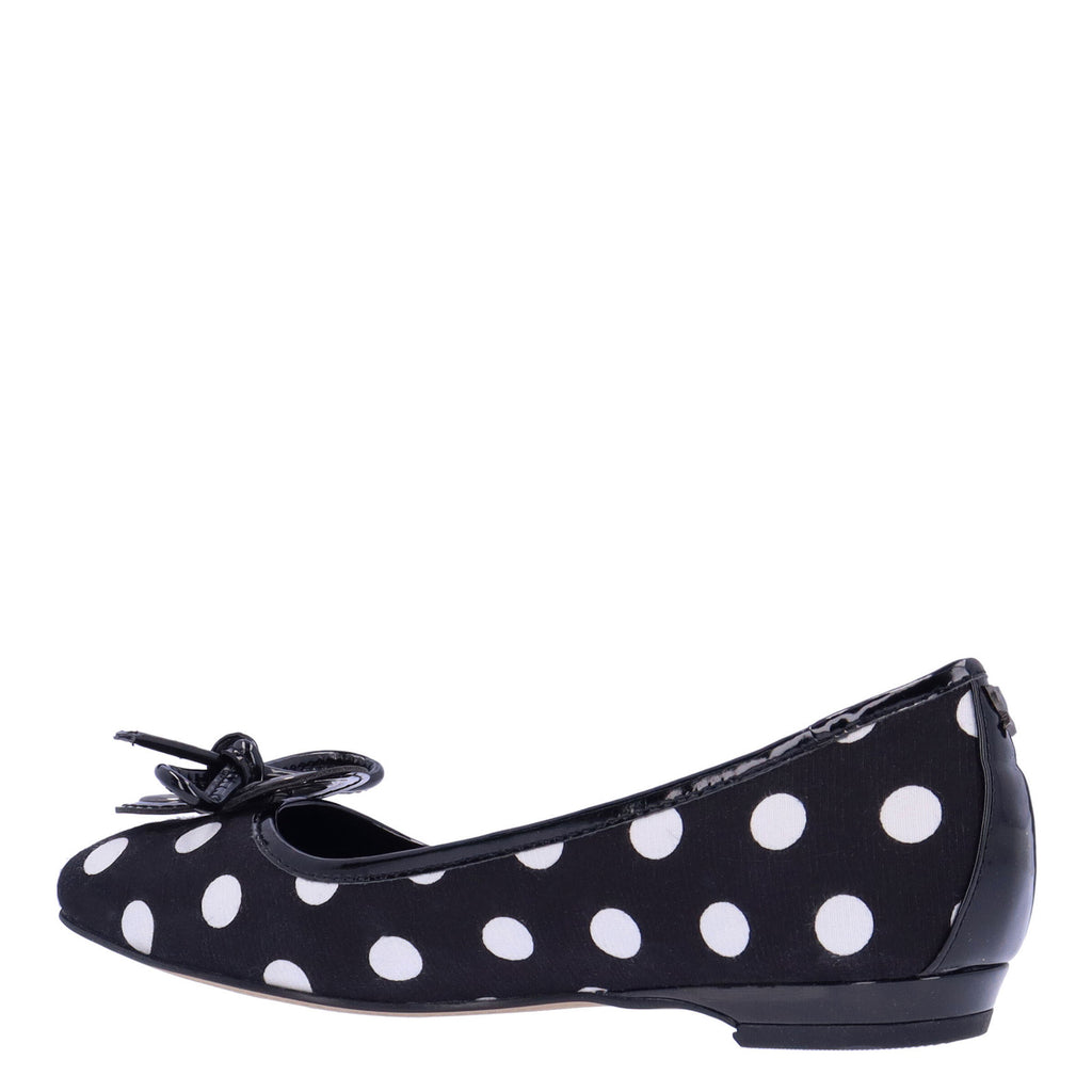 Women's J Renee Edie Flat BLACK/WHITE POLKA DOT EDIE-FABWP