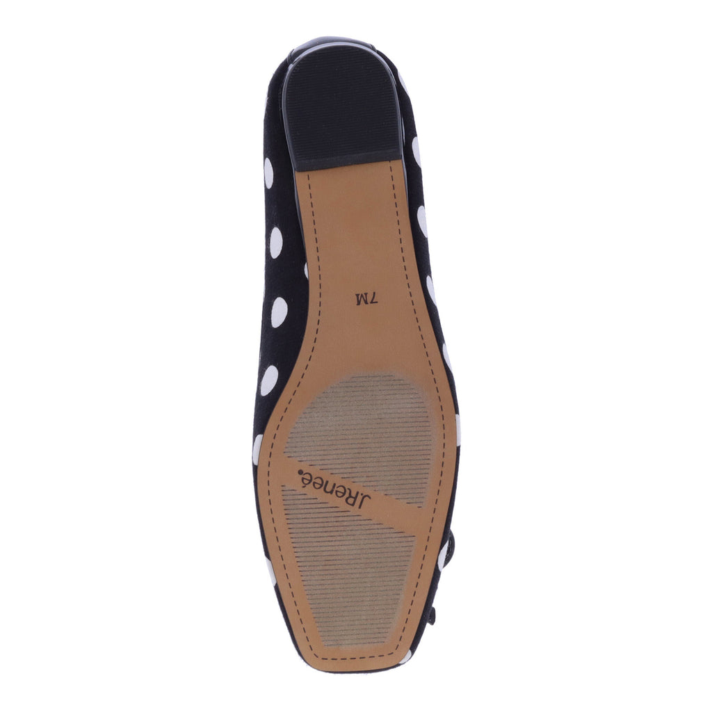Women's J Renee Edie Flat BLACK/WHITE POLKA DOT EDIE-FABWP