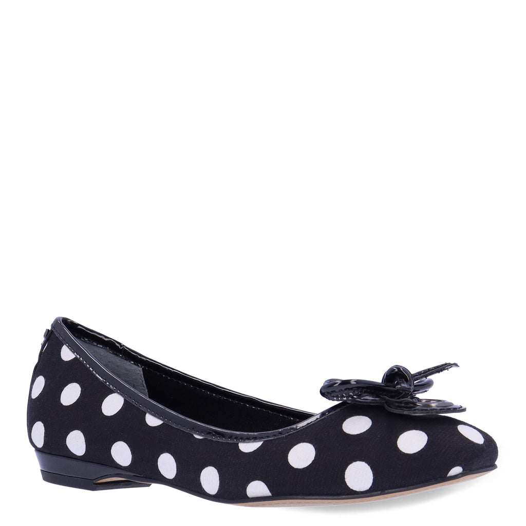Women's J Renee Edie Flat BLACK/WHITE POLKA DOT EDIE-FABWP