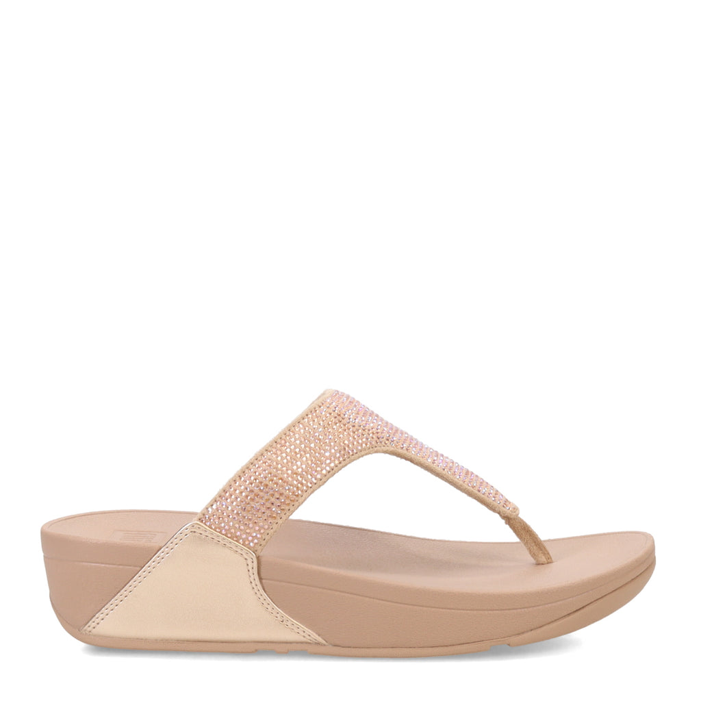 Women's FitFlop Lulu Crystal Thong Sandal LATTE BEIGE EJ8-A94