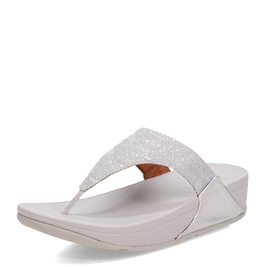 Women's FitFlop Lulu Glitz Thong Sandal SILVER GLINT ET9-011