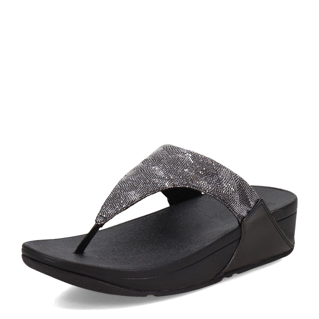 Women's FitFlop Lulu Glitz Thong Sandal BLACK ET9-090