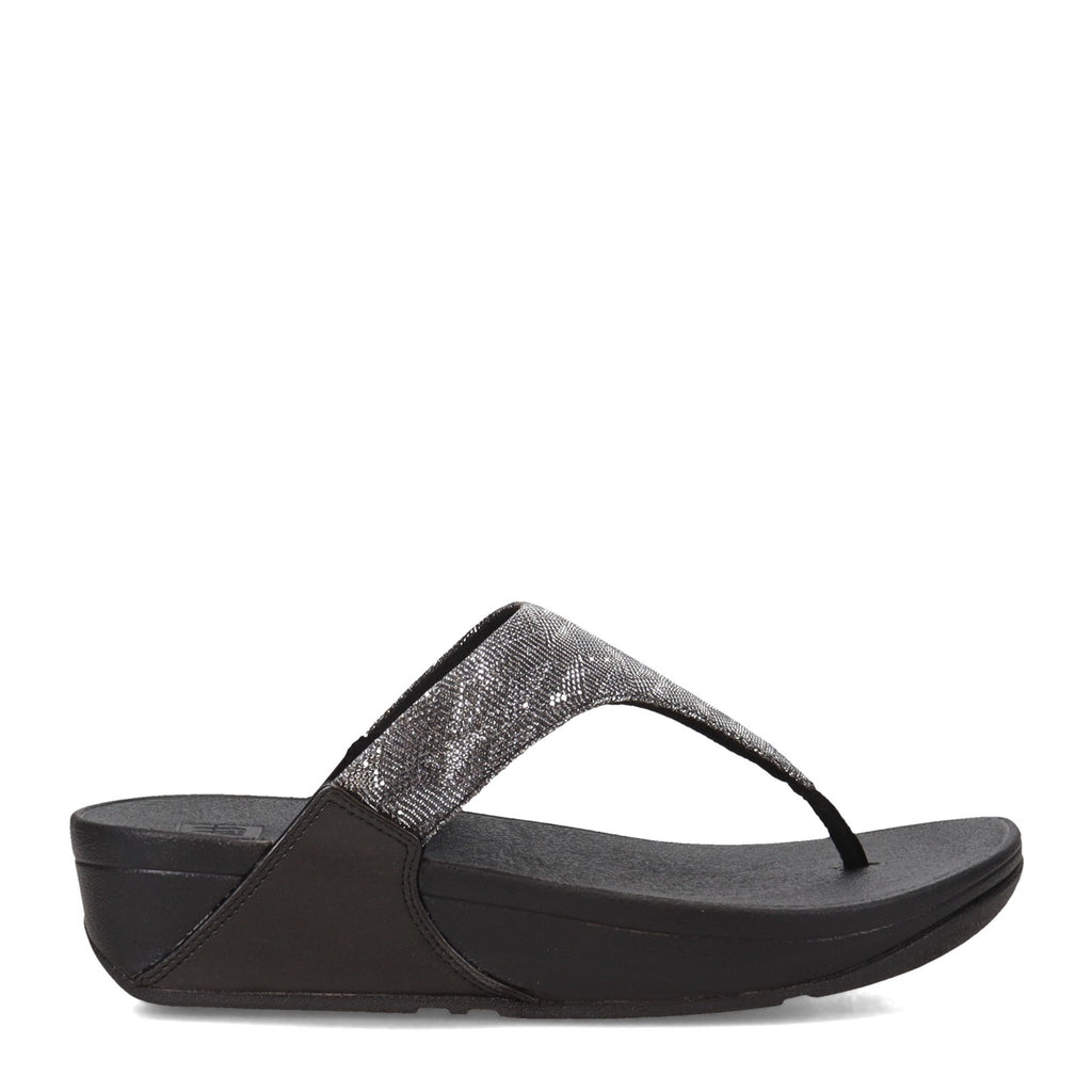 Women's FitFlop Lulu Glitz Thong Sandal BLACK ET9-090